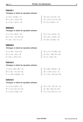 Double distributivité - Exercices corrigés - Mathématiques - Soutien scolaire : 2eme Secondaire - PDF à imprimer