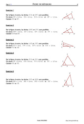 Théorème de Thalès - Exercices corrigés - Mathématiques - Soutien scolaire : 2eme Secondaire - PDF à imprimer