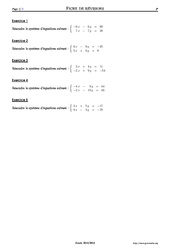 Système d'équations - Exercices corrigés - Mathématiques - Soutien scolaire : 3eme Secondaire - PDF à imprimer