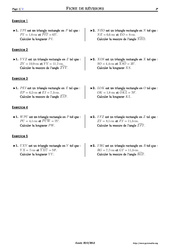 Trigonométrie - Exercices corrigés - Mathématiques - Soutien scolaire : 3eme Secondaire - PDF à imprimer