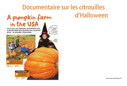 Citrouilles d'halloween - Texte documentaire - Lecture - Vie de la classe : 2eme, 3eme, 4eme, 5eme Primaire - PDF à imprimer