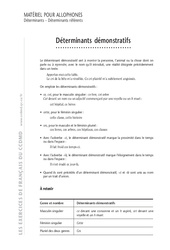 Déterminants - Exercices corrigés - Grammaire - Soutien scolaire : 6eme Primaire - PDF à imprimer