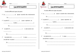 Ponctuation - Cours, Leçon : 3eme Primaire - PDF gratuit à imprimer