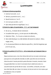 Ponctuation - Exercices  : 3eme Primaire - PDF à imprimer