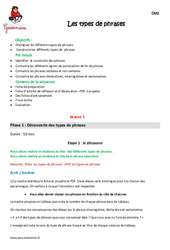 Types de phrases - Fiche de préparation : 5eme Primaire - PDF à imprimer