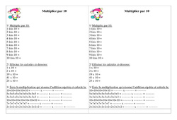 Exercice Multiplier par 10 - Exercices - Calcul : 2eme Primaire - PDF à imprimer
