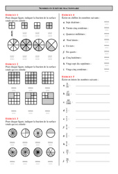 Ecriture fractionnaire - Exercices - Correction - Mathématiques : 6eme Primaire - PDF à imprimer