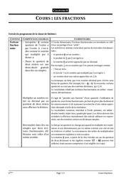 Fractions - Cours - Exercices - Mathématiques : 6eme Primaire - PDF à imprimer