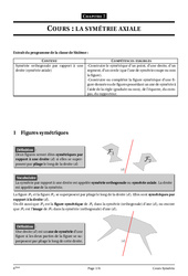 Symétrie axiale - Géométrie - Cours - Exercices - Mathématiques : 6eme Primaire - PDF à imprimer