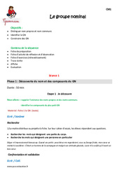 Séquence - Fiche de préparation Groupe nominal - Séquence - Fiche de préparation : 4eme Primaire - PDF à imprimer