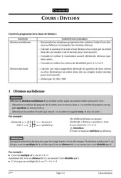 Division - Cours - Exercices - Mathématiques : 6eme Primaire - PDF à imprimer