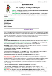 Paysages montagneux français - Séquence - Fiche de préparation : 3eme Primaire - PDF à imprimer