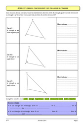 Triangle rectangle - Cercle circonscrit - Géométrie - Cours - Exercices - Mathématiques : 2eme Secondaire - PDF à imprimer