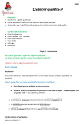 Adjectif qualificatif - Fiche de préparation : 5eme Primaire - PDF à imprimer