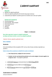 Séquence - Fiche de préparation Adjectif qualificatif - Séquence - Fiche de préparation : 5eme Primaire - PDF à imprimer