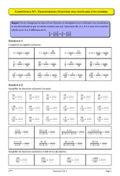 Ecritures fractionnaires - Cours - Exercices - Mathématiques : 2eme Secondaire - PDF à imprimer