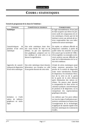 Statistiques - Cours - Exercices - Mathématiques : 3eme Secondaire - PDF à imprimer