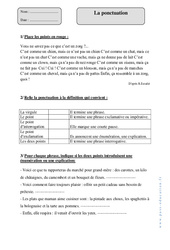 Ponctuation - Exercices corrigés - Grammaire : 4eme Primaire - PDF à imprimer