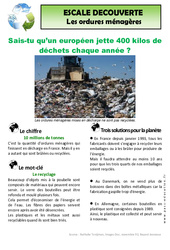Les déchets ménagers - Documentaire - Lecture : 3eme Primaire - PDF à imprimer