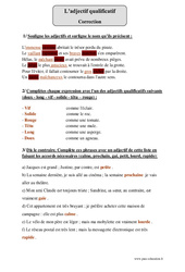 Adjectif qualificatif - Attribut - Epithète - Exercices corrigés - Grammaire : 4eme Primaire - PDF à imprimer