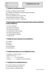 Complément du nom - Exercices corrigés - Grammaire : 4eme Primaire - PDF à imprimer