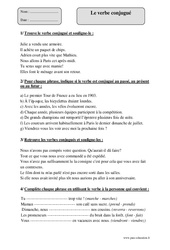 Verbe conjugué - Exercices corrigés - Grammaire : 4eme Primaire - PDF à imprimer