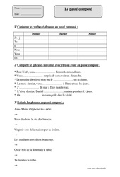 Passé composé - Exercices corrigés - Conjugaison : 4eme Primaire - PDF à imprimer