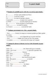 Passé simple - Exercices corrigés - Conjugaison : 4eme Primaire - PDF à imprimer