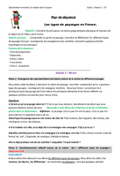 Séquence - Fiche de préparation Types de paysages en France - Séquence - Fiche de préparation : 1ere Primaire - PDF à imprimer