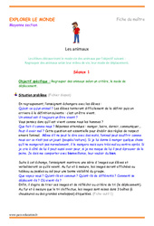 Animaux - Déplacement - Fiche de préparation - Séquence : 2eme Maternelle - Cycle Fondamental - PDF à imprimer