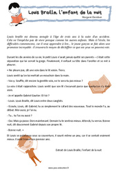 Louis Braille, l'enfant de la nuit - Le dialogue - Texte théâtral - Lecture : 4eme, 5eme Primaire - PDF à imprimer