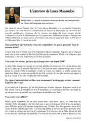 L’interview de Laure Manaudou - Lecture : 4eme, 5eme Primaire - PDF à imprimer