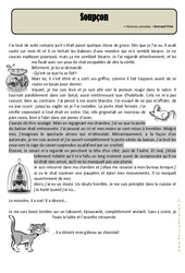 Soupçon - Récit - Lecture : 4eme, 5eme Primaire - PDF à imprimer