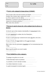 Verbe - Exercices corrigés - Grammaire : 5eme Primaire - PDF à imprimer