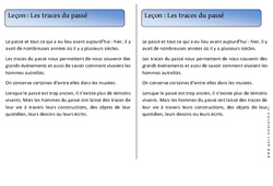 Traces du passé - Trace écrite - Temps - Cours, Leçon : 1ere Primaire - PDF gratuit à imprimer