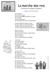 La marche des rois - Chanson - Epiphanie - Vie de la classe : Primaire - Cycle Fondamental - PDF à imprimer