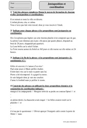 Juxtaposition - Coordination - Exercices corrigés - Grammaire : 5eme Primaire - PDF à imprimer