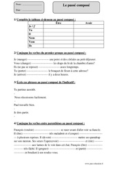 Passé composé - Exercices corrigés - Conjugaison : 5eme Primaire - PDF à imprimer