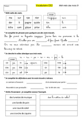 Méli - mélo des mots - Vocabulaire ludique - Editeur Helicob : 3eme Primaire - PDF à imprimer