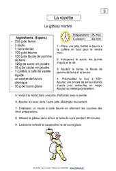 La recette - Lecture de documents - Français : 2eme Primaire - PDF à imprimer