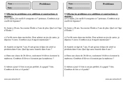 Problèmes - Exercices corrigés - Calcul - Mathématiques : 2eme Primaire - PDF à imprimer