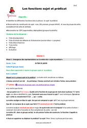 Séquence - Fiche de préparation Fonctions sujet et prédicat - Séquence - Fiche de préparation : 5eme Primaire - PDF à imprimer