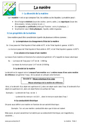 Matière - Cours : 6eme Primaire - PDF à imprimer