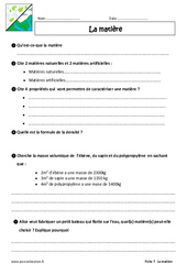 Matière - Examen Evaluation - Bilan : 6eme Primaire - PDF à imprimer
