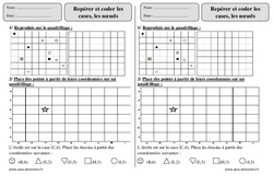 Repérer, coder cases nœuds - Exercices corrigés - Géométrie : 2eme Primaire - PDF à imprimer