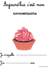 Anniversaires - Affichages pour la classe : 1ere, 2eme, 3eme Maternelle, 1ere Primaire