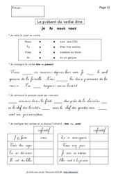 Présent du verbe être - Exercices - Conjugaison - Français : 2eme Primaire - PDF à imprimer