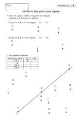 Points alignés - Exercices corrigés - Géométrie : 2eme Primaire - PDF à imprimer