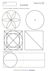 Cercle - Exercices corrigés - Géométrie : 3eme Primaire