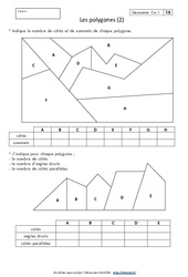 Polygones - Exercices corrigés - Géométrie : 4eme Primaire - PDF à imprimer